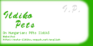 ildiko pets business card